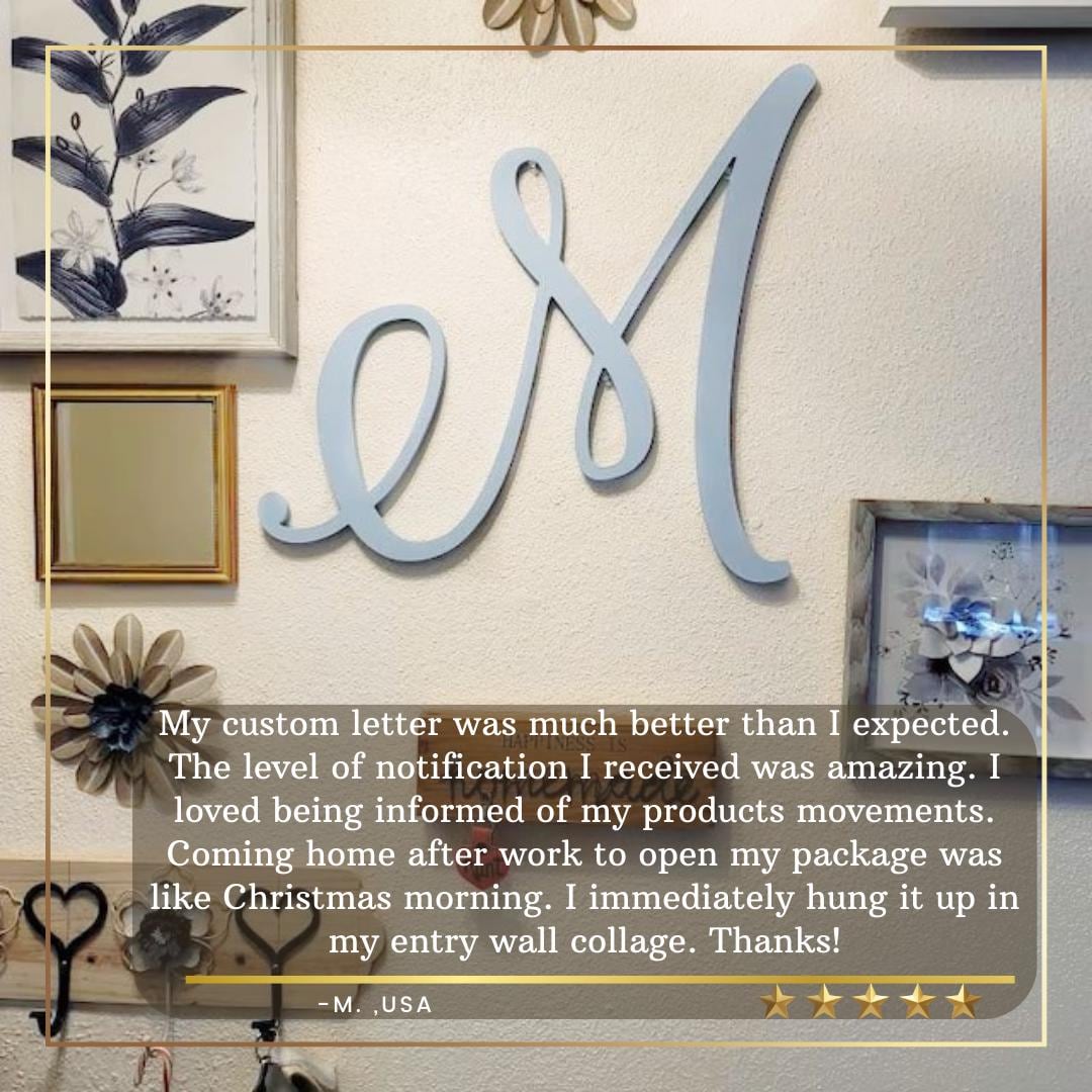 Preppy Cursive Wall Letter – Custom Dorm Monogram