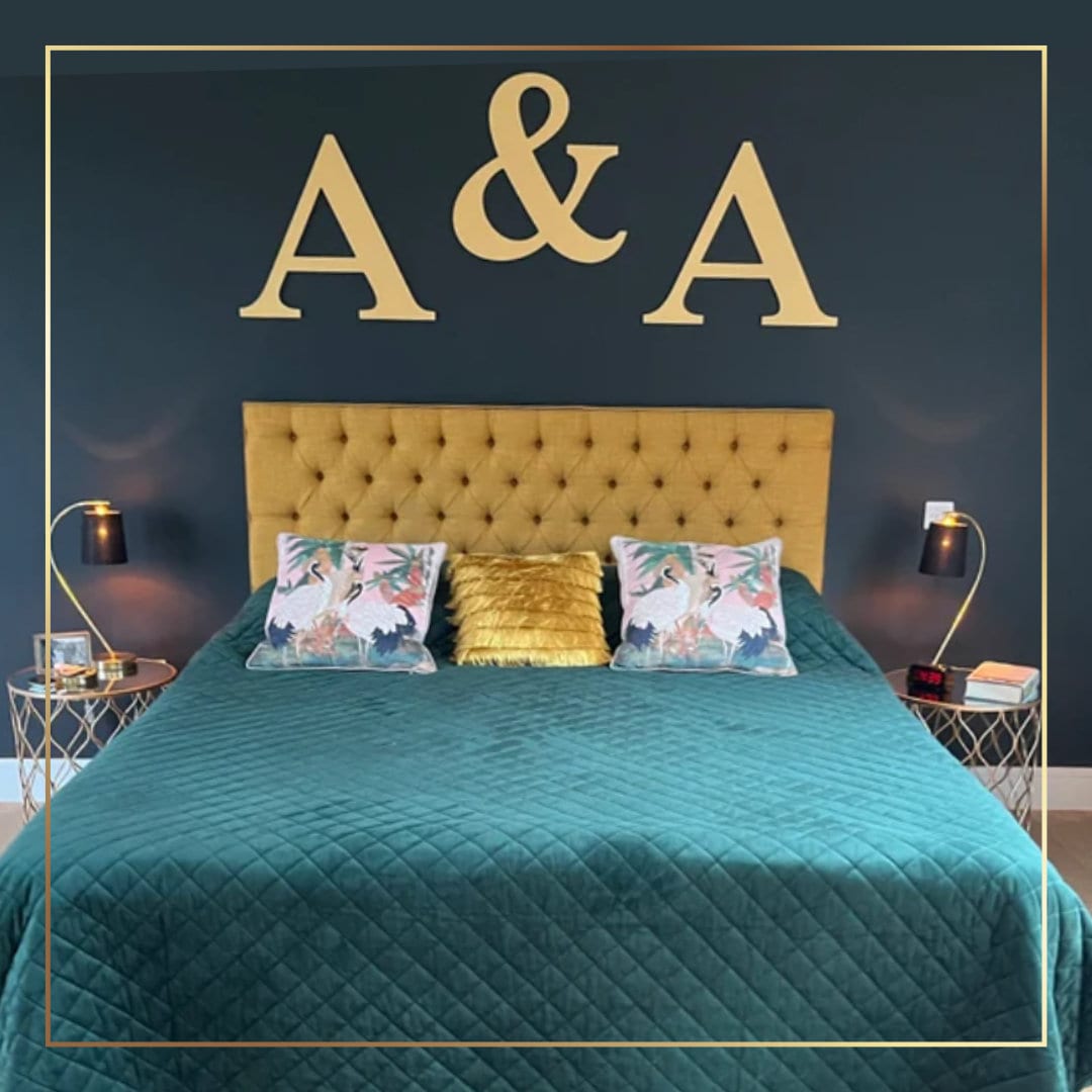 Custom Wedding Table Letters – Personalised Couple Gift, Freestanding Wooden Initials with & Sign