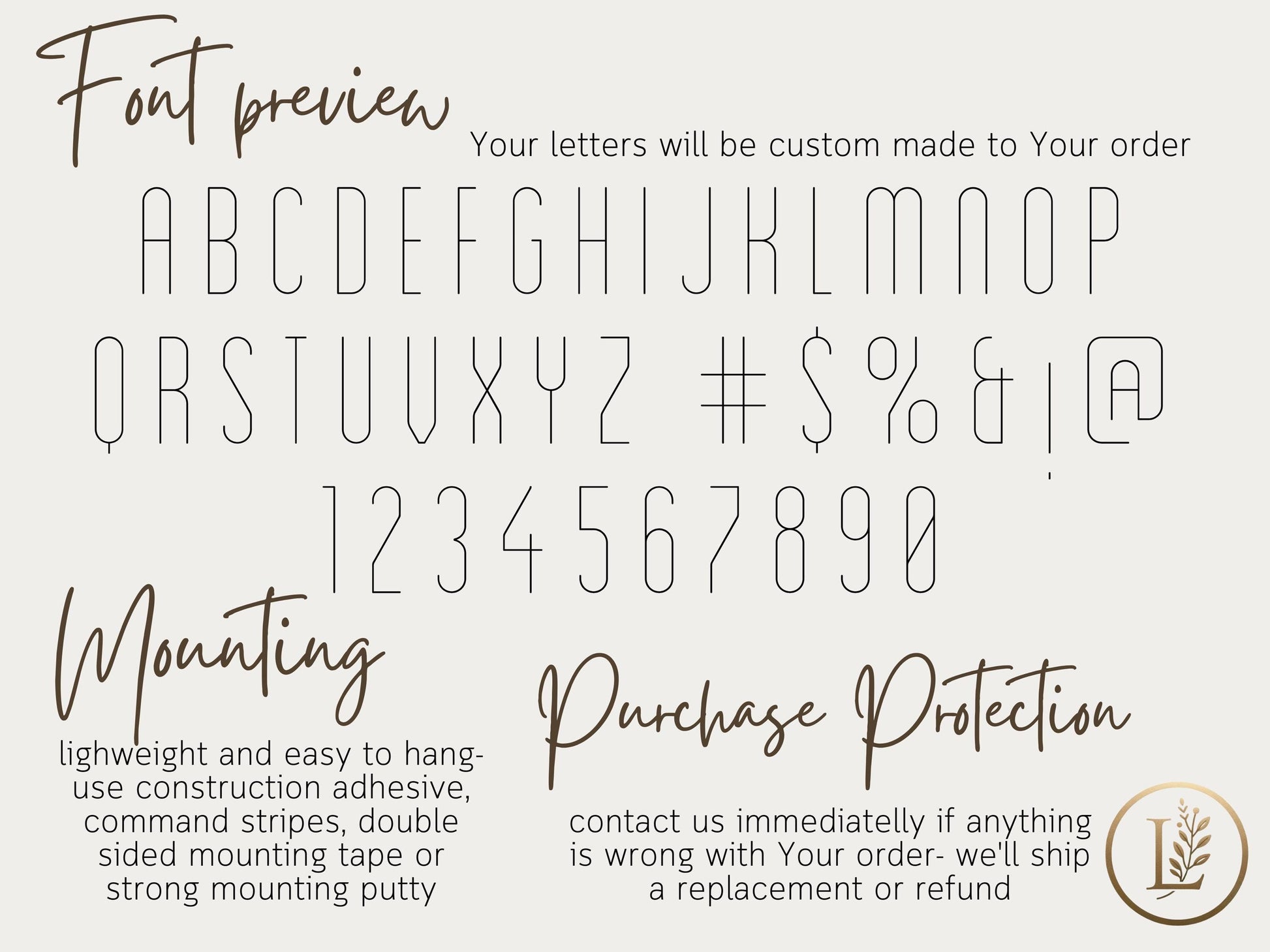 modern monogram letters for nursery wall decor, custom mid century modern set of initials above bed decor