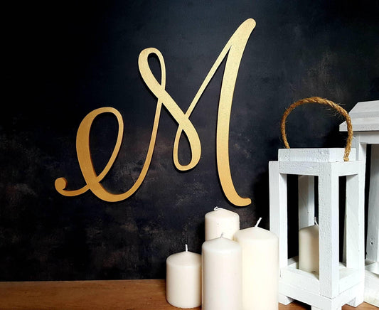 Extra Large Wooden Wall Letter – Custom Calligraphy Monogram