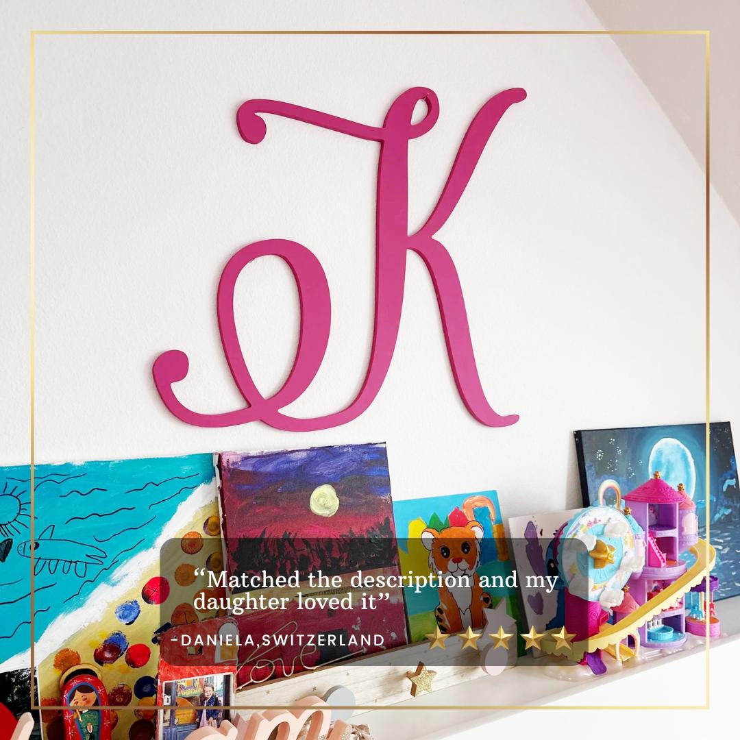 Extra Large Wooden Wall Letter – Custom Calligraphy Monogram
