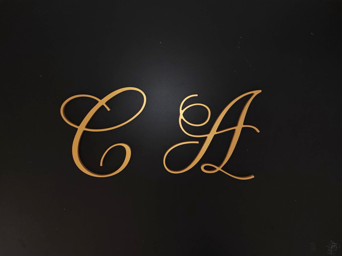 Set of 2 Script Wall Letters – Matching Custom Initials