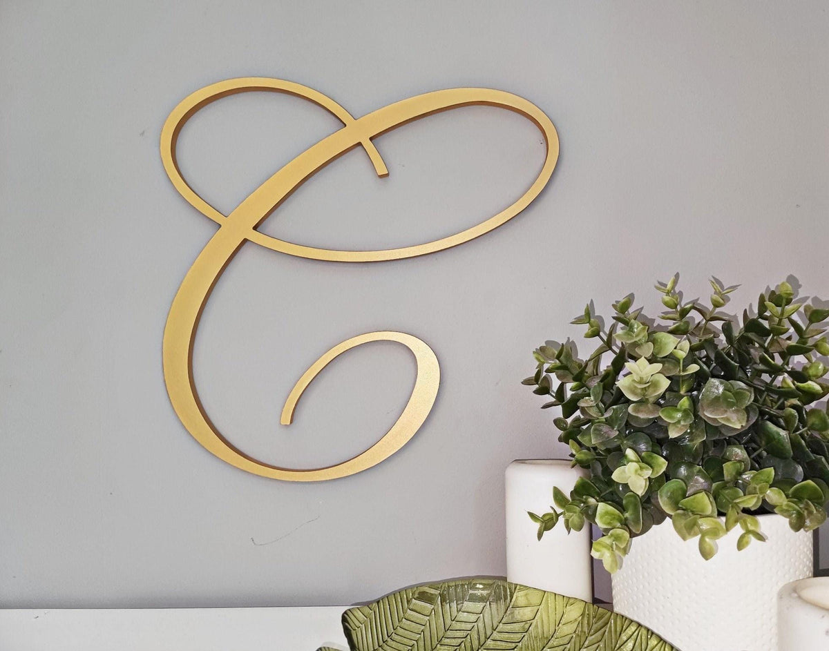 Preppy Cursive Wall Letter – Custom Dorm Monogram
