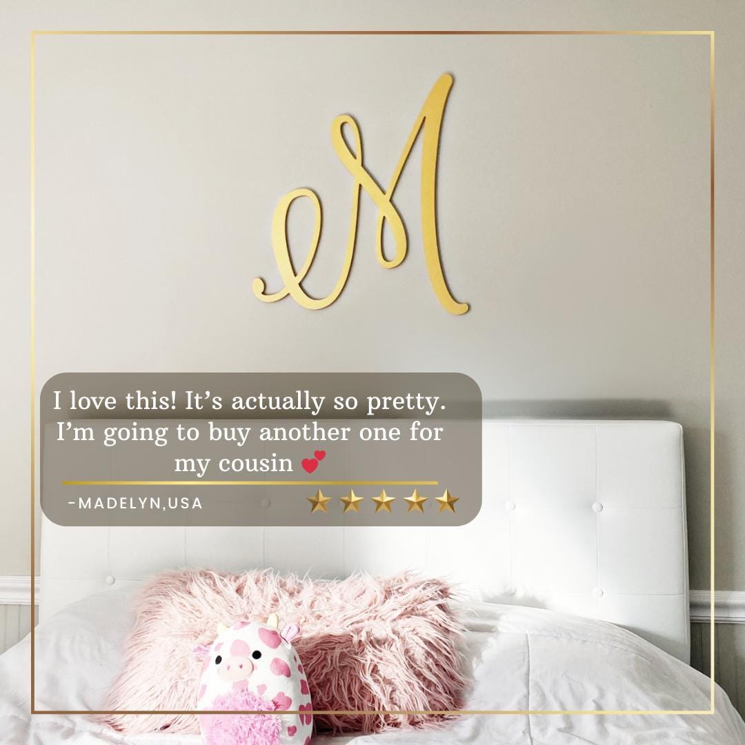 Extra Large Wooden Wall Letter – Custom Calligraphy Monogram