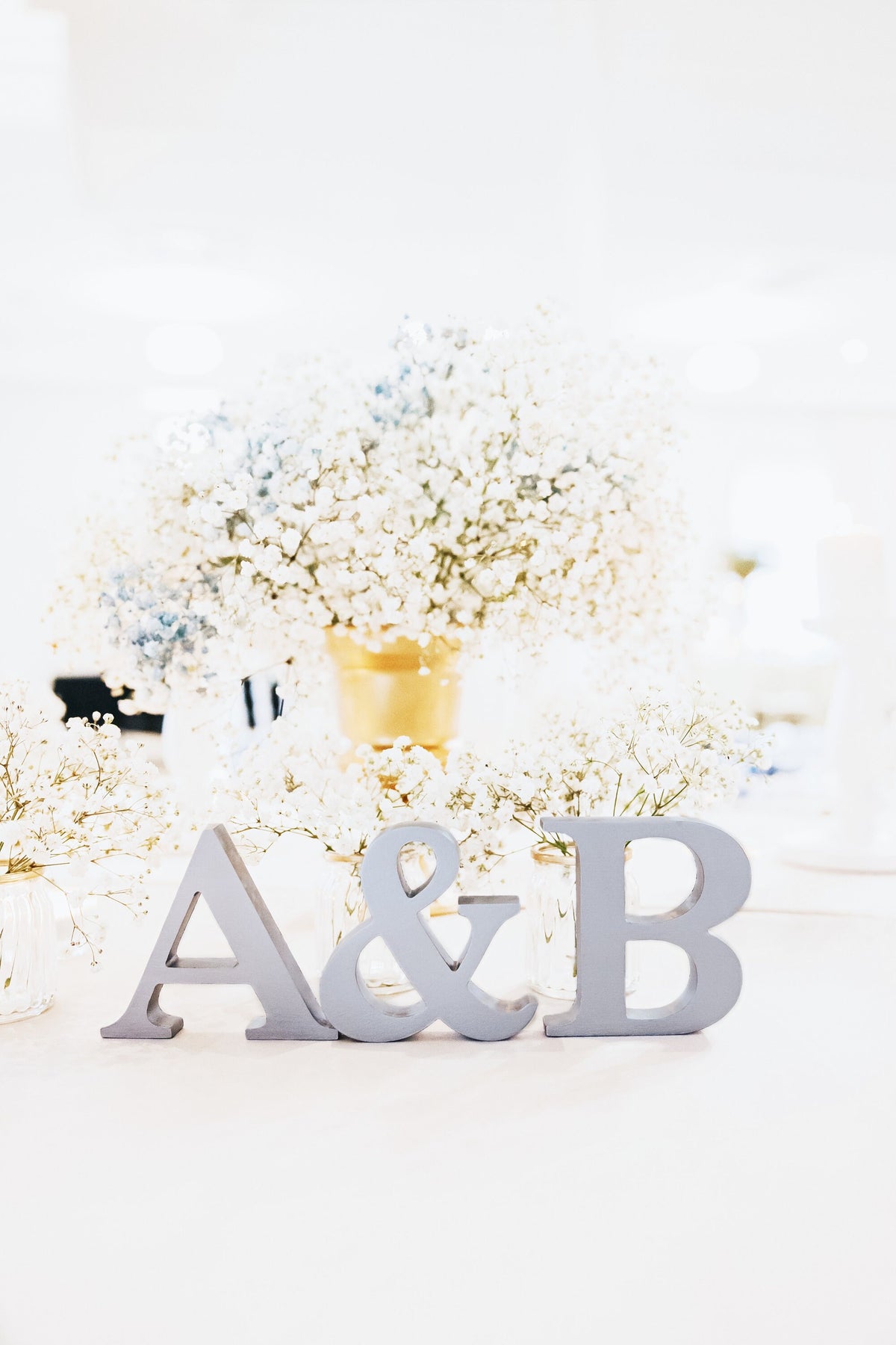 Custom Wedding Table Letters – Personalised Couple Gift, Freestanding Wooden Initials with & Sign