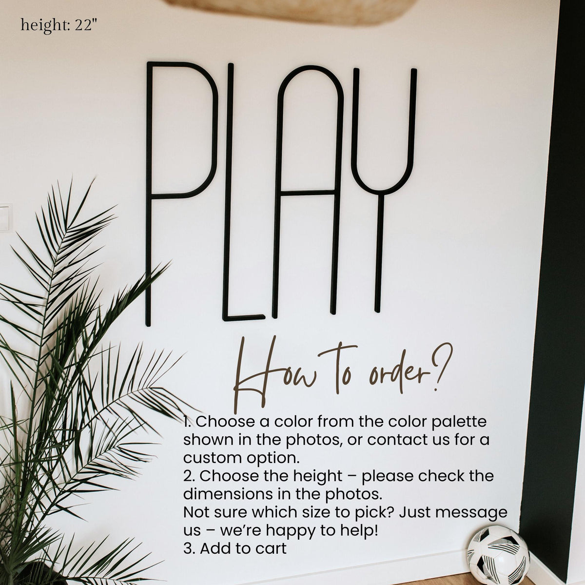 Wooden PLAY Sign – Playroom and Game Room Decor