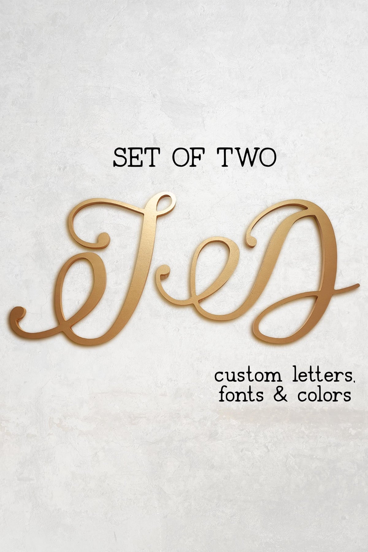 Set of 2 Script Wall Letters – Matching Custom Initials