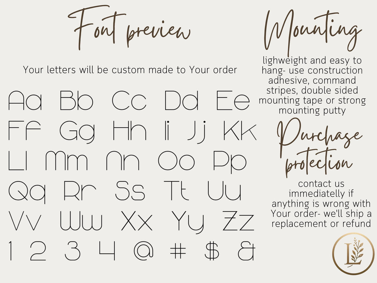 Large Wooden Wall Letter – Custom Modern Monogram