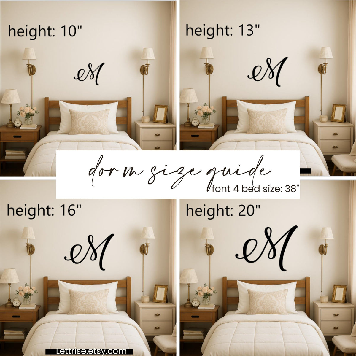Script Wooden Wall Letter – Custom French Chic Monogram